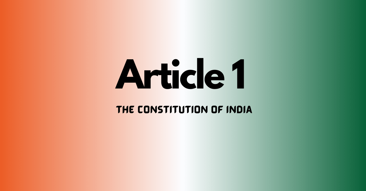 Article 1 , The Constitution of India