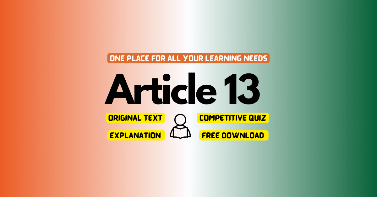 Article 13 ,The constitution of India